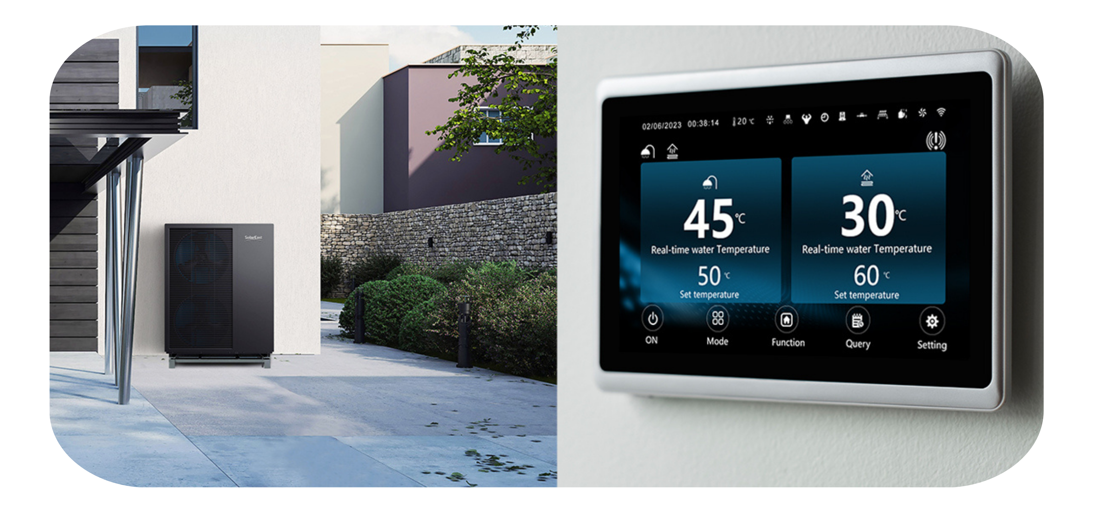 Dual zone heat pumps underfloor heating control panel Dual zone heat pumps underfloor heating control panel