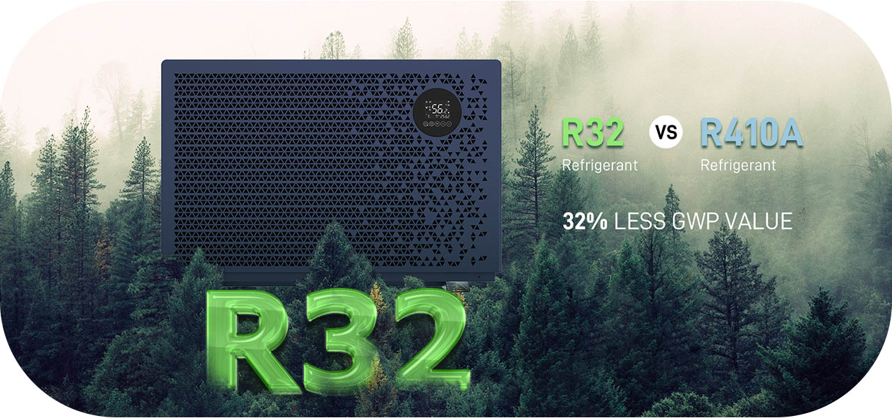 Swimming Pool Heat Pump Eco-Friendly R32 Refrigerant