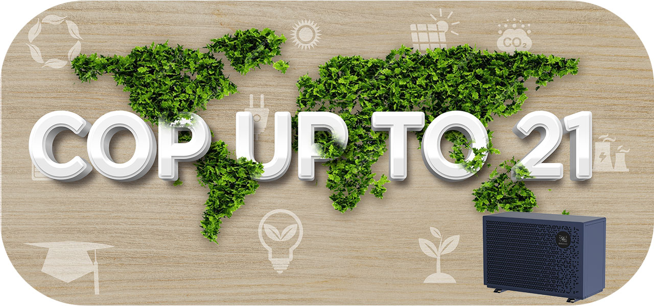 Swimming Pool Heat Pump High Efficiency COP Up To 21