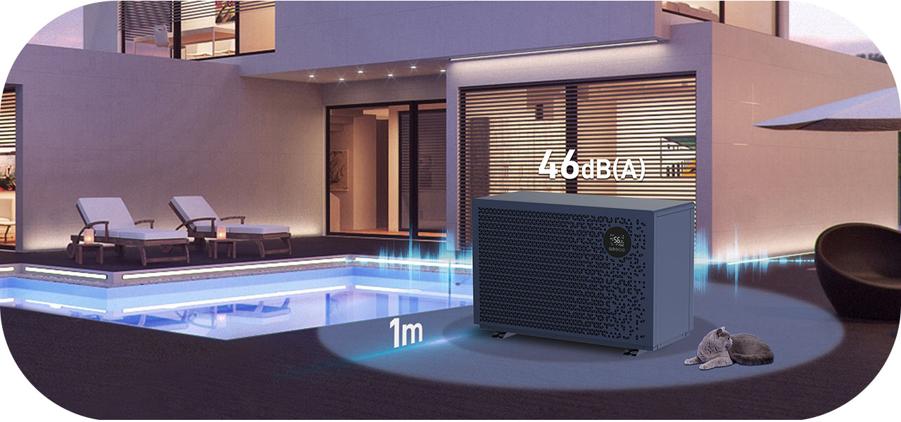 Swimming Pool Heat Pump quiet at only 46dB(A)