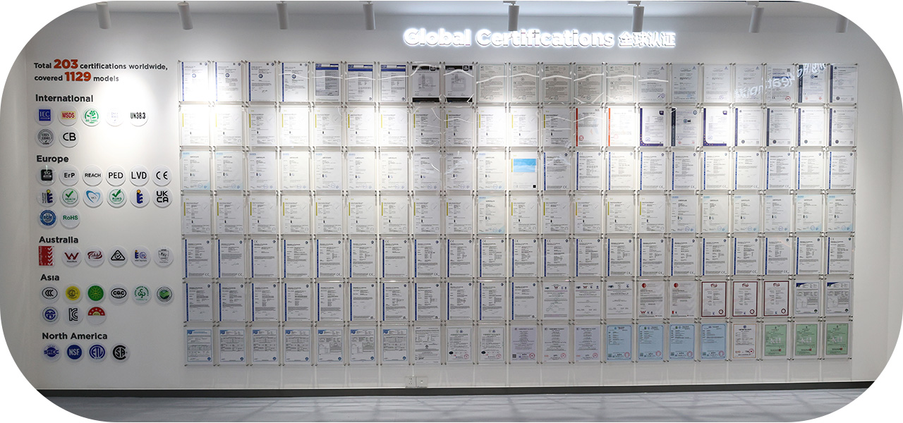 Swimming Pool Heat Pump S21 global certifications