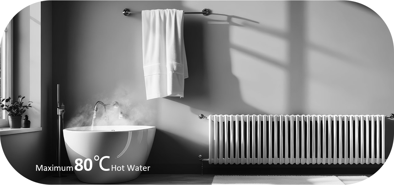 Outlet water temperature 80 degrees